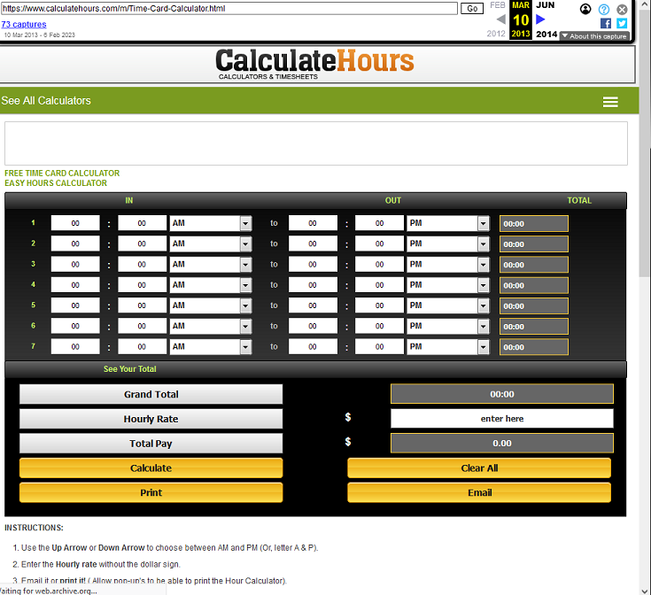 Time Card Calculator